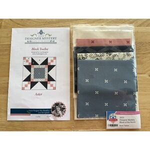 ASTER ~ Fat Quarter‎ Shop 2023 Designer Mystery BOM 12 Pattern & Pre-cut Fabric